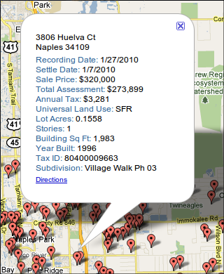 See all of your property data in clickable markers for your real estate application